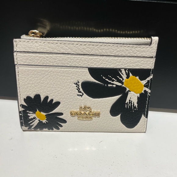 New Coach Mini Skinny Id Case With Floral Print CZ595 - Picture 1 of 3